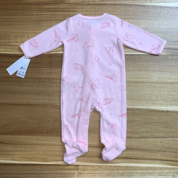 Carters Pink Animal Print Baby Girl Sleep & Play Pajamas Size 6M - Picture 4 of 9